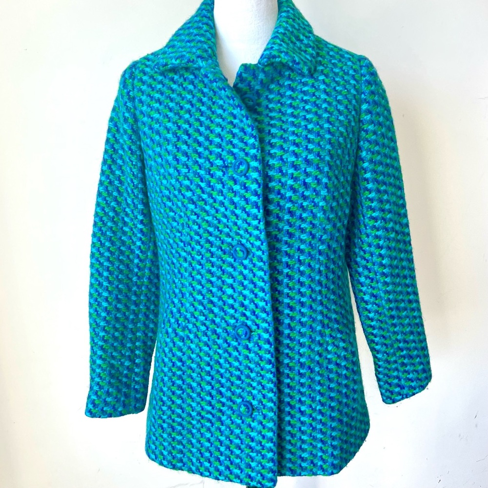 Vintage BUTE BLOOMS Colorful Handwoven Scotland Made Coat—SZ. XS/Small